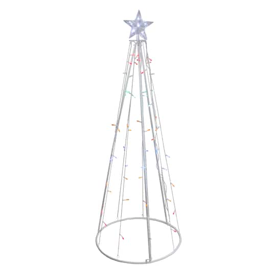 5Ft Lighted Cone Christmas Tree, Multicolor LED Lights By Northlight in White | 5 ft | Michaels®